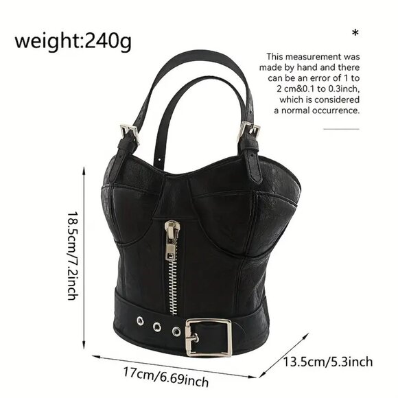 Chic Sexy Corset-Style Small Bucket Handbag Punk Purse with Bold Personality - Picture 10 of 10